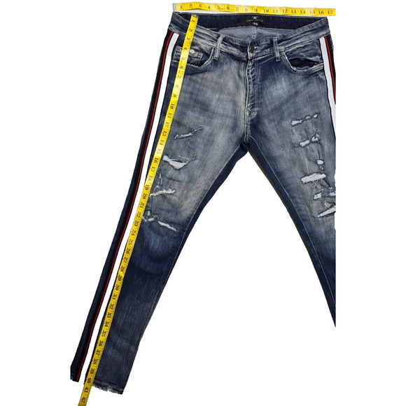 Jordan Craig Legacy Edition Sean Jeans 34x32 Distressed Stretch Ribbed Stripe - Picture 9 of 10